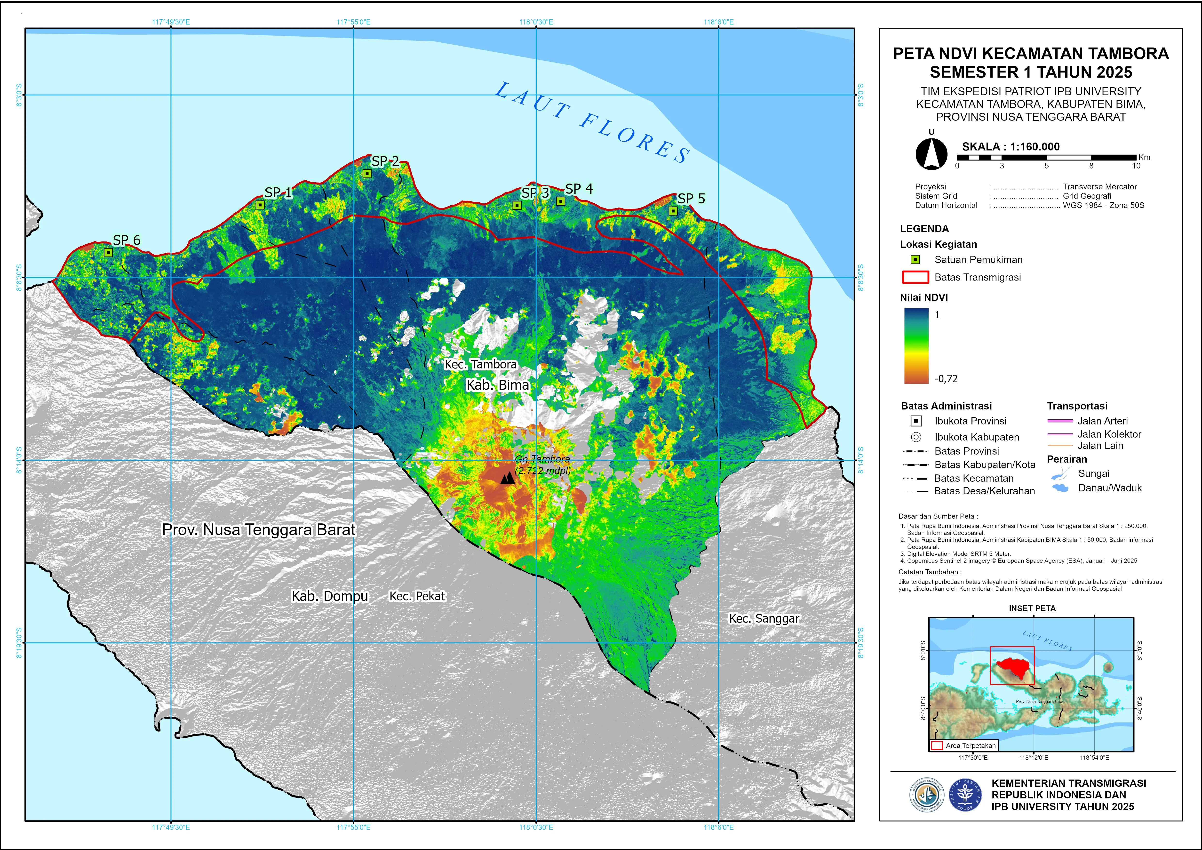 Peta NDVI Semester 1 2025